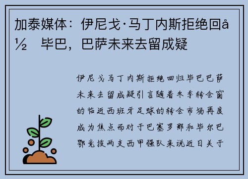 加泰媒体：伊尼戈·马丁内斯拒绝回归毕巴，巴萨未来去留成疑